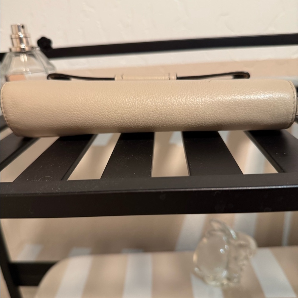 Kate Spade Nude “Mara”Leather Wallet Wristlet w Structured Bow Retractable Strap - Picture 10 of 13